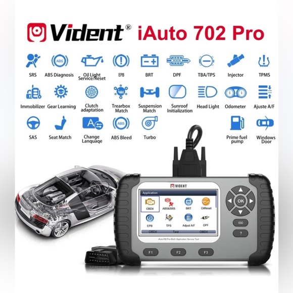 VIDENT iAuto 702 Pro OBD2 Scanner ABS/SRS/EPB Code Reader Auto Diagnosis Tool - Picture 1 of 11